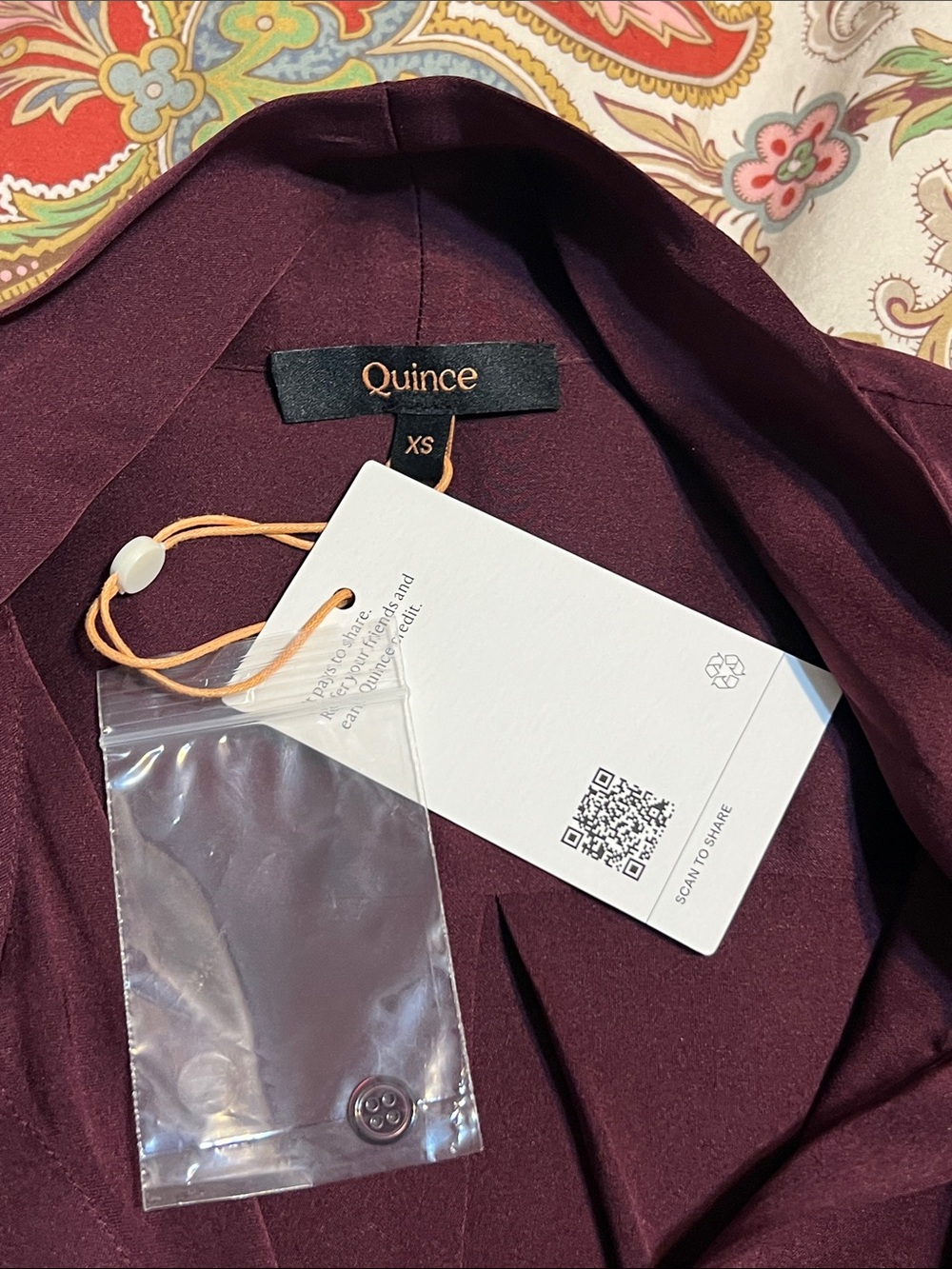 🆕 QUINCE Washable Stretch Silk Tie Neck Blouse - Picture 11 of 14